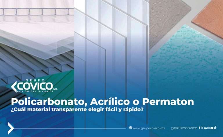 Láminas de policarbonato, acrílico y permaton en diferentes acabados y colores, materiales transparentes para construcción y decoración.