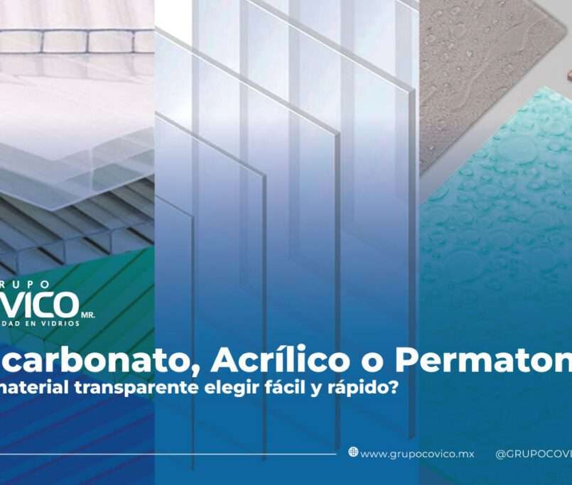 Láminas de policarbonato, acrílico y permaton en diferentes acabados y colores, materiales transparentes para construcción y decoración.